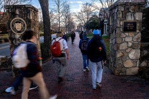 picture of students walking on campus