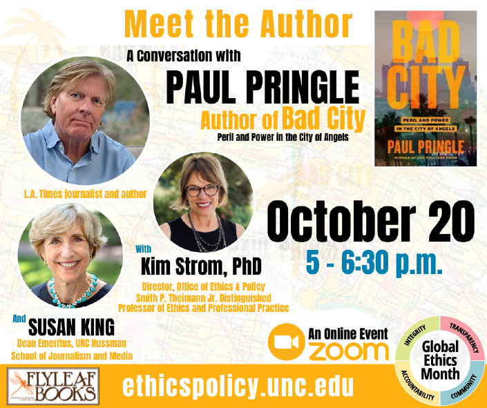 Meet the Author, a conversation with author Paul Pringle on Oct. 20 5-6:30 p.m.